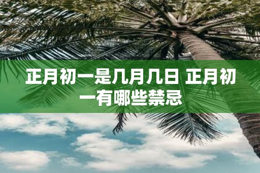 正月初一是几月几日 正月初一有哪些禁忌