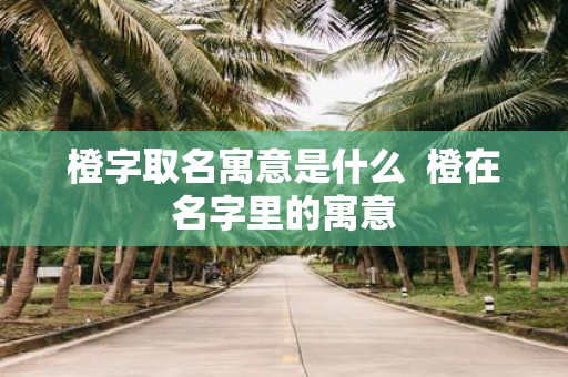 橙字取名寓意是什么 橙在名字里的寓意