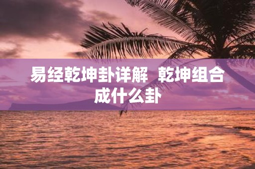 易经乾坤卦详解 乾坤组合成什么卦