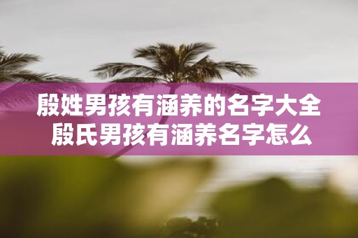 殷姓男孩有涵养的名字大全 殷氏男孩有涵养名字怎么选