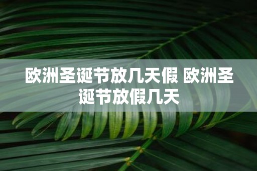 欧洲圣诞节放几天假 欧洲圣诞节放假几天