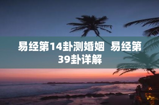 易经第14卦测婚姻 易经第39卦详解