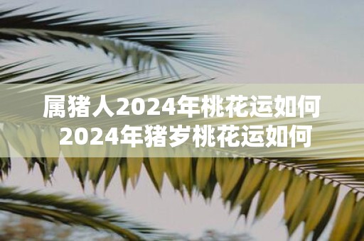 属猪人2025年桃花运如何 2025年猪岁桃花运如何