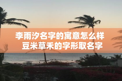 李雨汐名字的寓意怎么样 豆米草禾的字形取名字