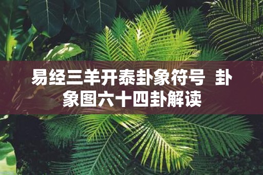 易经三羊开泰卦象符号 卦象图六十四卦解读
