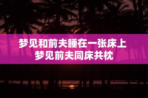 梦见和前夫睡在一张床上 梦见前夫同床共枕