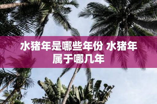 水猪年是哪些年份 水猪年属于哪几年