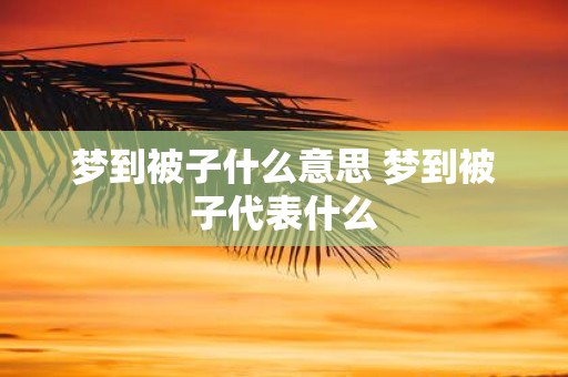 梦到被子什么意思 梦到被子代表什么