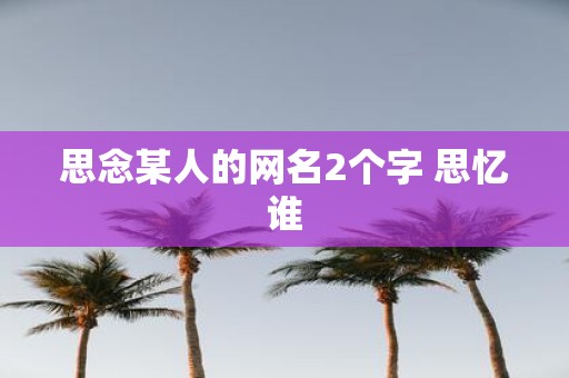 思念某人的网名2个字 思忆谁