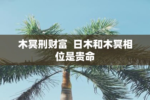 木冥刑财富 日木和木冥相位是贵命