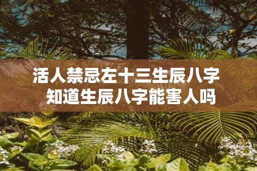 活人禁忌左十三生辰八字 知道生辰八字能害人吗