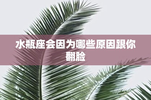 水瓶座会因为哪些原因跟你翻脸
