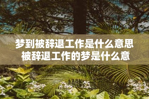 梦到被辞退工作是什么意思 被辞退工作的梦是什么意思