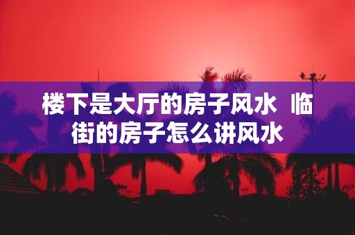楼下是大厅的房子风水 临街的房子怎么讲风水