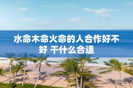 水命木命火命的人合作好不好 干什么合适