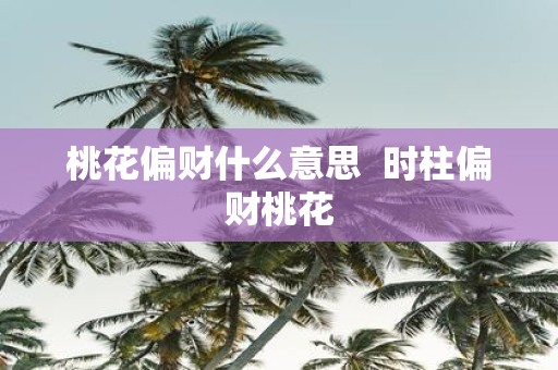 桃花偏财什么意思 时柱偏财桃花