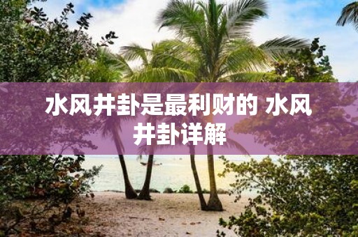 水风井卦是最利财的 水风井卦详解