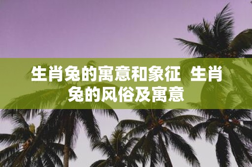 生肖兔的寓意和象征 生肖兔的风俗及寓意