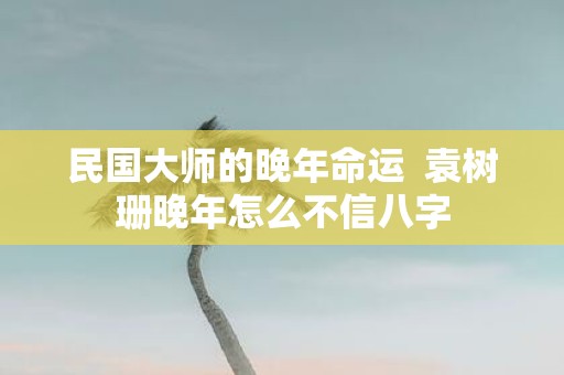 民国大师的晚年命运 袁树珊晚年怎么不信八字