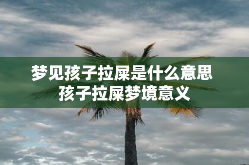 梦见孩子拉屎是什么意思 孩子拉屎梦境意义