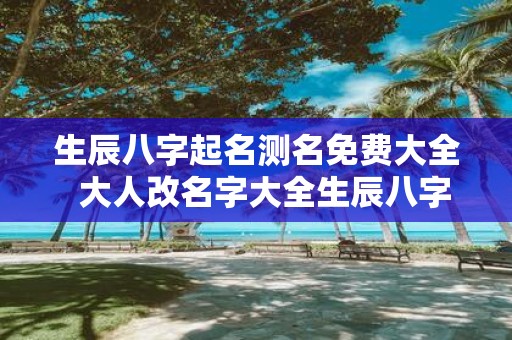 生辰八字起名测名免费大全 大人改名字大全生辰八字免费