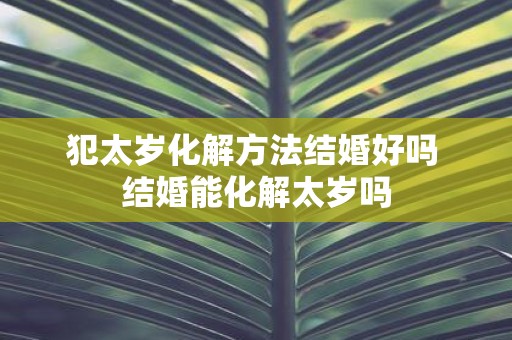 犯太岁化解方法结婚好吗 结婚能化解太岁吗