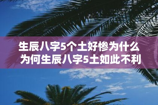 生辰八字5个土好惨为什么 为何生辰八字5土如此不利