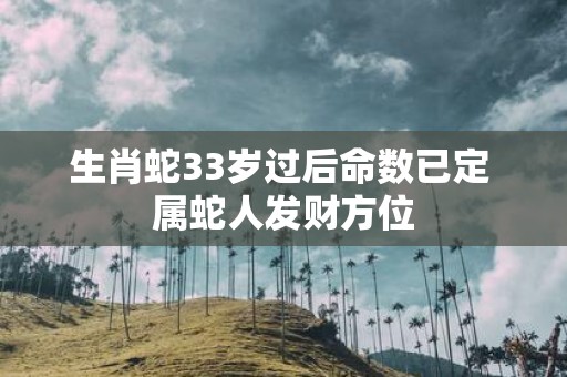 生肖蛇33岁过后命数已定 属蛇人发财方位