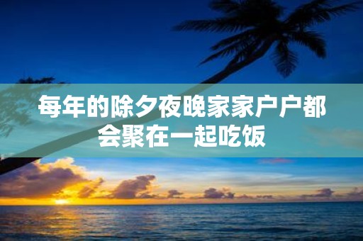 每年的除夕夜晚家家户户都会聚在一起吃饭
