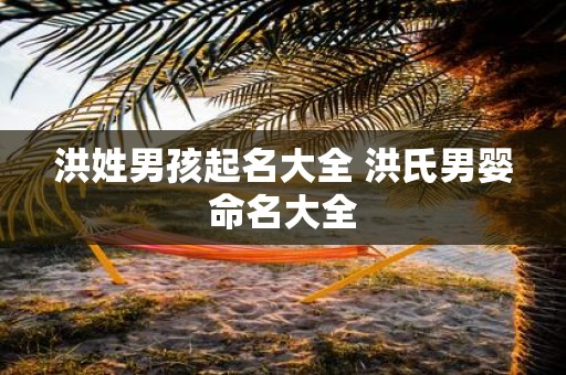 洪姓男孩起名大全 洪氏男婴命名大全