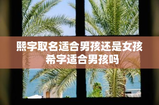 熙字取名适合男孩还是女孩 希字适合男孩吗