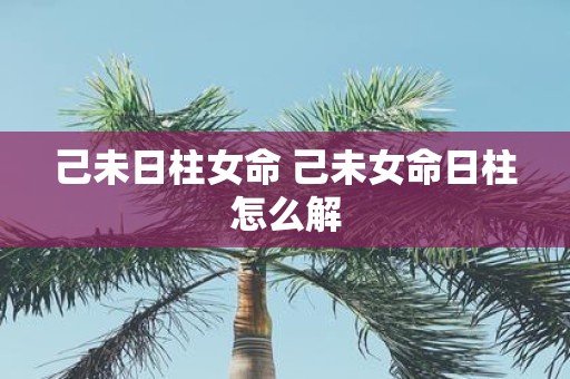 己未日柱女命 己未女命日柱怎么解