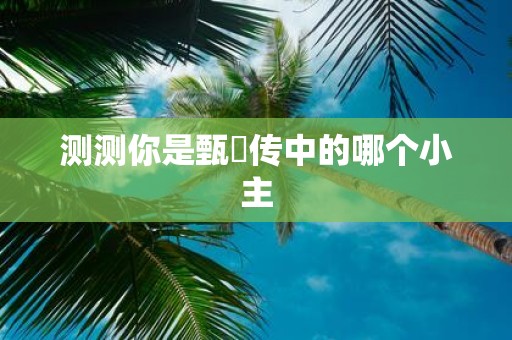 测测你是甄嬛传中的哪个小主