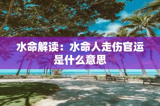 水命解读：水命人走伤官运是什么意思