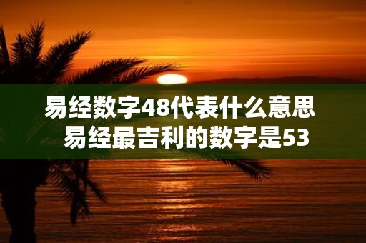 易经数字48代表什么意思 易经最吉利的数字是53