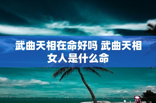 武曲天相在命好吗 武曲天相女人是什么命