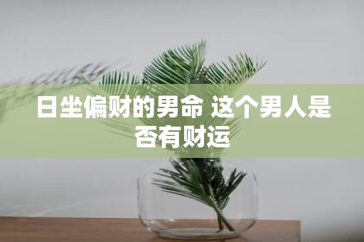 日坐偏财的男命 这个男人是否有财运