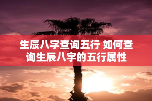 生辰八字查询五行 如何查询生辰八字的五行属性