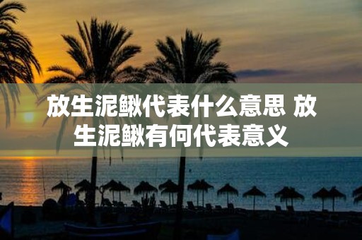 放生泥鳅代表什么意思 放生泥鳅有何代表意义