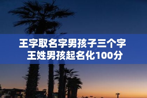 王字取名字男孩子三个字 王姓男孩起名化100分