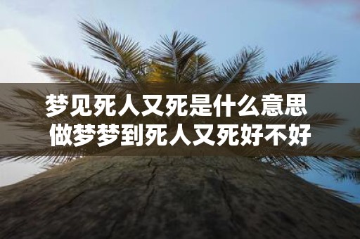 梦见死人又死是什么意思 做梦梦到死人又死好不好
