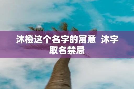 沐橙这个名字的寓意 沐字取名禁忌