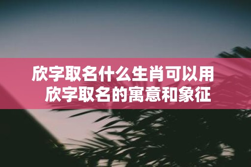 欣字取名什么生肖可以用 欣字取名的寓意和象征