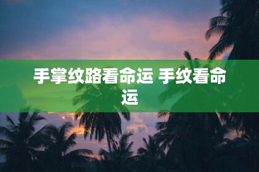 手掌纹路看命运 手纹看命运