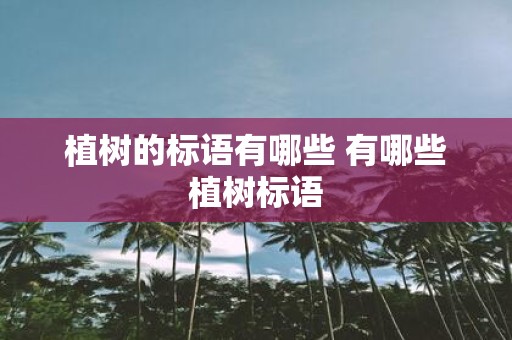 植树的标语有哪些 有哪些植树标语