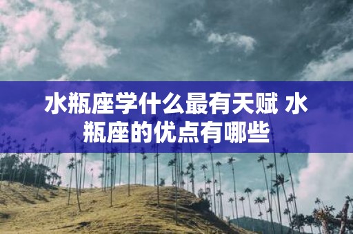 水瓶座学什么最有天赋 水瓶座的优点有哪些