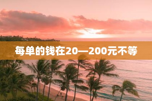 每单的钱在20—200元不等