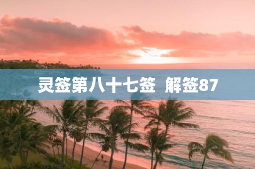 灵签第八十七签 解签87