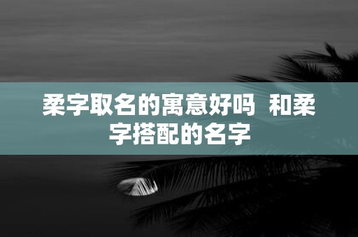 柔字取名的寓意好吗 和柔字搭配的名字