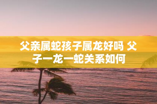 父亲属蛇孩子属龙好吗 父子一龙一蛇关系如何